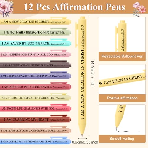 Carnet de notes à spirale avec stylos pour affirmation positive et journal chrétien - 3
