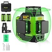 Livella Laser Autolivellante 3x360°, Huepar Livello Laser Verde 12 Linee 3D Livelle Laser con Modalità Impulso per costruzioni esterne, Batteria al Litio Ricaricabile USB, Base magnetico includere