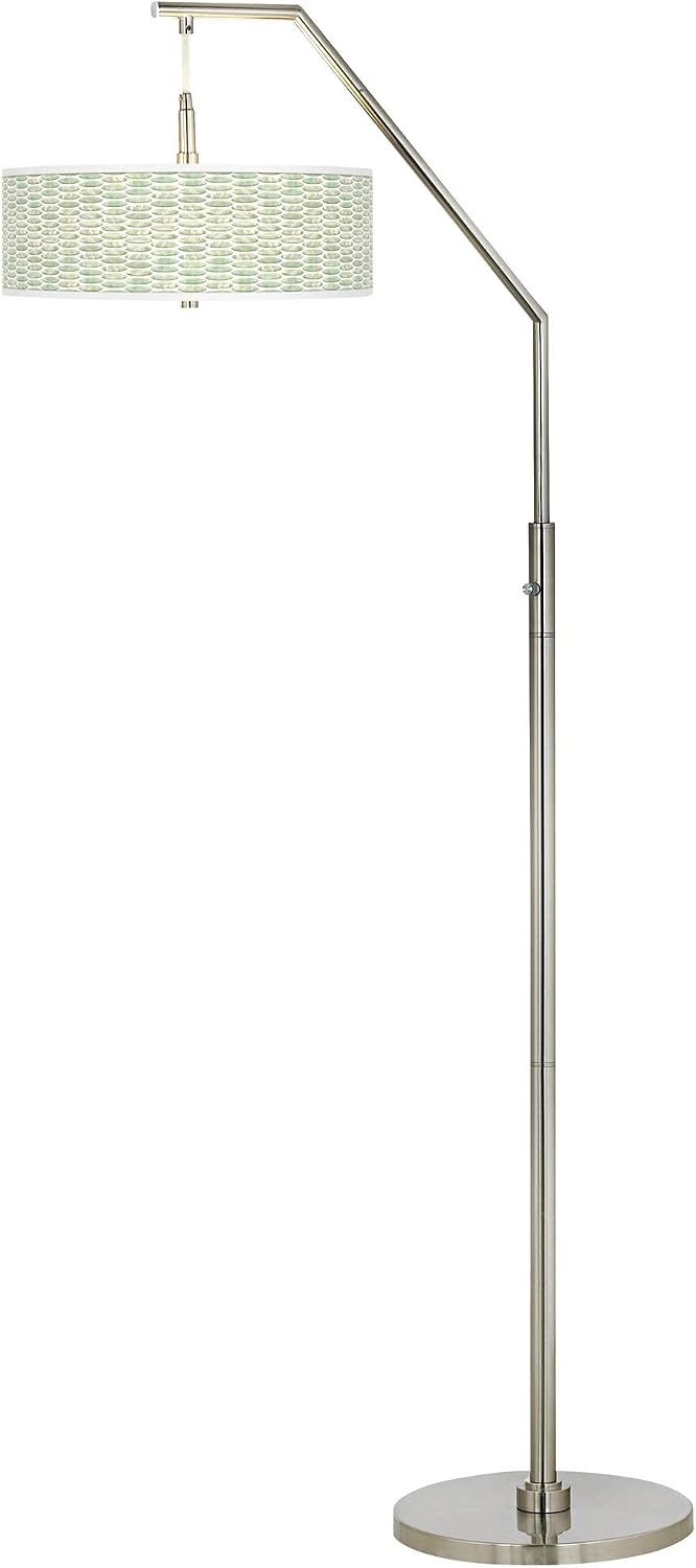 Giclee Glow 71 1/2" Oval Tempo Giclee Print Shade Arc Floor Lamp