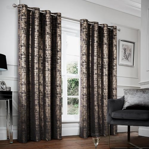 always4u 100% Rideaux Occultant en Velours Doré, Isolation Thermiques, Tissu Doux et Infroissable,...