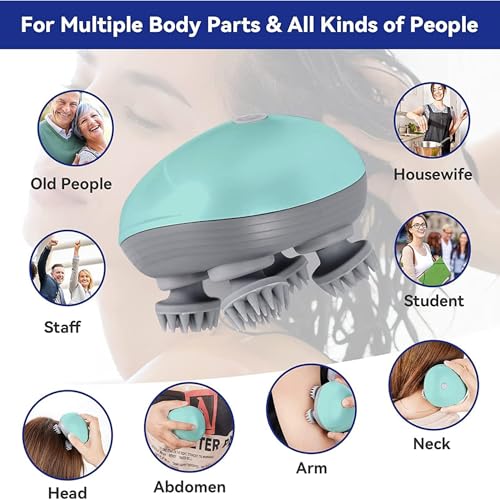 Image of Electric Head Massager Waterproof Scalp Massager, Portable Design, White