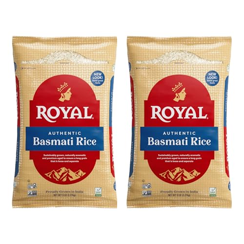 Image of Royal - Naturally Aged Authentic Long Grain Indian White Basmati Rice, 5 lb (Pack of 2)