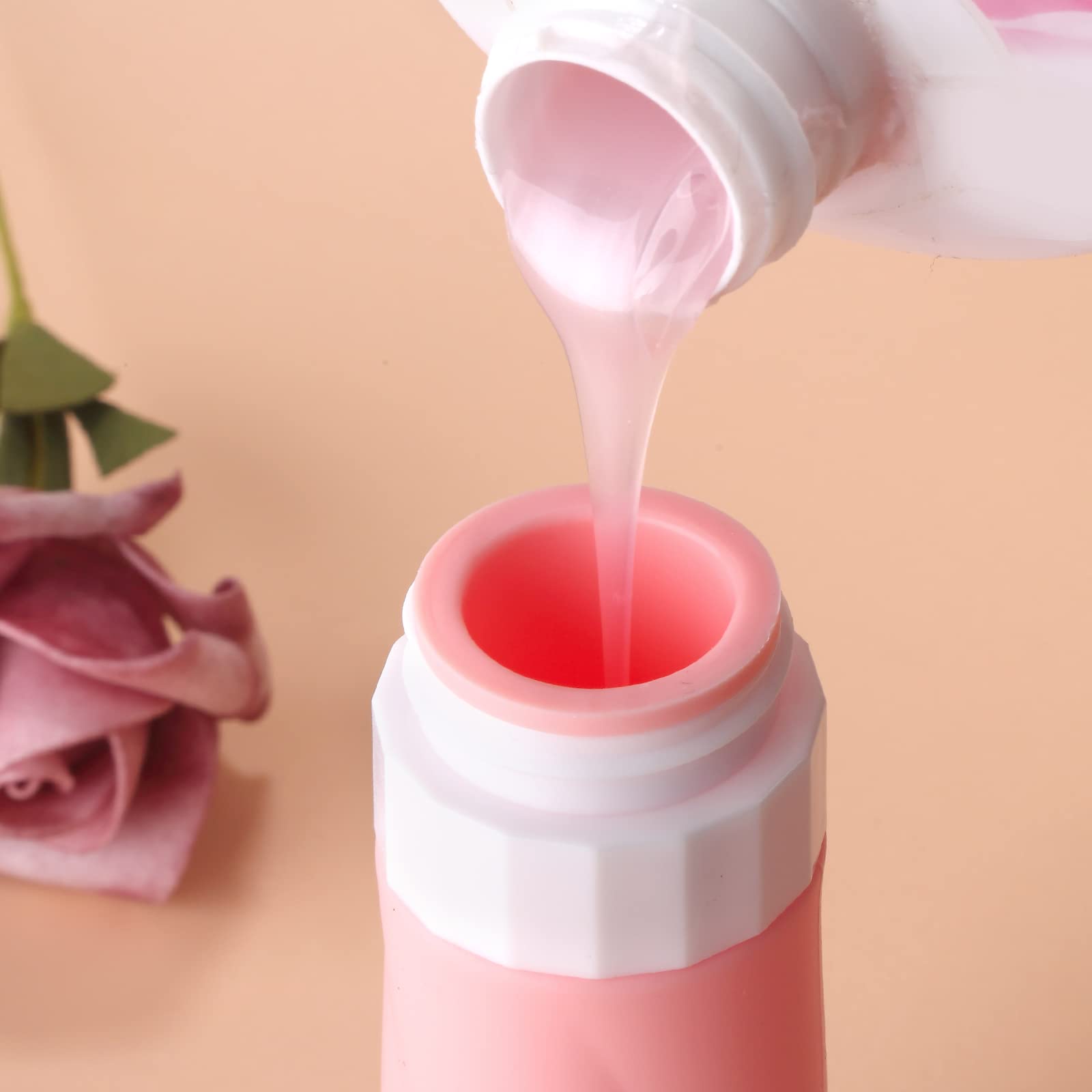 Gemice Reiseflaschen für Toilettenartikel, 85 ml, TSA-zugelassene Behälter in Reisegröße, BPA-frei, auslaufsicher, Reiseröhren, Flüssigkeit, Reisezubehör mit transparenter Kulturtasche (4 Stück)