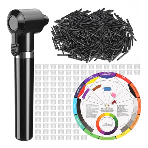 ATOMUS Tattoo Ink Mixer Machine Kit Black Electric Tattoo Pigment Agitator Mixing 100pcs Mixing Sticks Tattoo Ink Cups 1pc Mini Color Wheel for Tattoo Maquillaje permanente Microblading