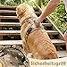 Funfox Hundegeschirr Mittelgroße Hunde [L] - Verstellbares Anti-Zug Brustgeschirr mit Griff & Reflektorstreifen, Atmungsaktives No Pull Hundegeschirr für Grosse/Kleine Hunde Outdoor Tarnbraun