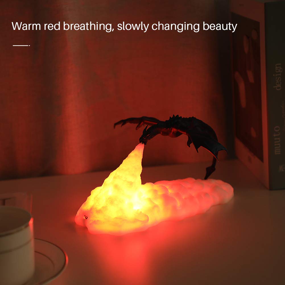 Greensen Veilleuse Dragon, Veilleuse Effet 3D pour Enfants, Télécommande pour Cadeaux D'anniversaire, Lampe de Décoration de Chambre à Coucher (Couleur assortie)