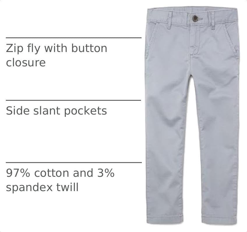 Image of The Children's Place Boys Stretch Skinny Chino Pants,Black Single,7S
