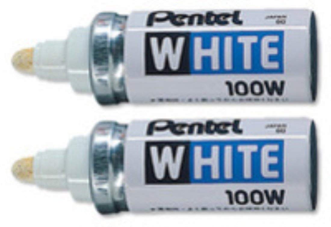 PENTEL Lot de 12 Marqueurs PAINT Permanent X100W Pointe ogive 2,9 mm Blanc