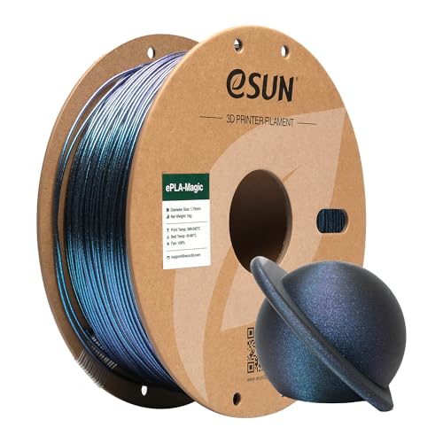 eSUN Filament PLA Bicolore 1.75mm, ePLA-Magic Filament PLA à Paillettes, Précision Dimensionnelle +/- 0.05mm, Bobine de 1KG (2.2 LBS) pour Imprimantes 3D,Bleu Foncé Scintillant 8 eSUN Filament PLA Bicolore 1.75mm, ePLA-Magic Filament PLA à Paillettes, Précision Dimensionnelle +/- 0.05mm, Bobine de 1KG (2.2 LBS) pour Imprimantes 3D,Bleu Foncé Scintillant