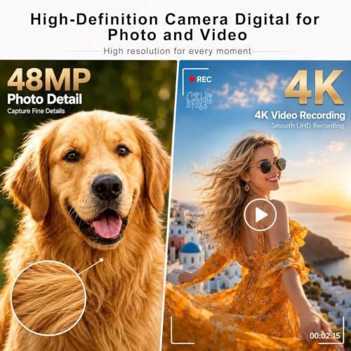 CADDLE & TOES Store CADDLE & TOES 48MP 4K Digital Camera for Kids & - Image 6