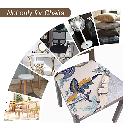 Image of SearchI Seat Covers for Dining Room Chairs Stretch Printed Chair Seat Covers Set of 4, Removable Washable Upholstered Chair Seat Protector Cushion Slipcovers for Kitchen, Office(Flower Pattern)