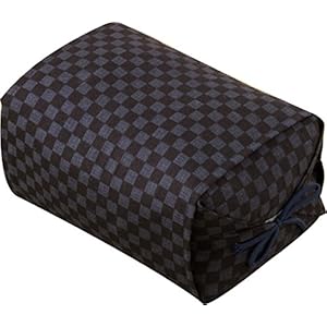 EMOOR boekweit hoogte verstelbaar kussen grootte 25 x 18 x 8-13 cm gemaakt in Japan (Ichimatsu zwart) (japan import)