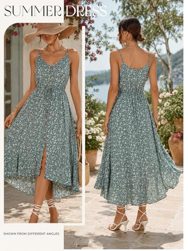 Image of BROVAVE Women's 2026 Summer Casual Boho Sundress Spaghetti Strap Midi Dress