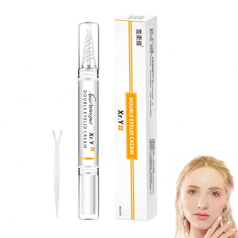 5ML Double Eyelid Glue Cream, Invisible Double-Fold Eyelid Cream Long-Acting with No Stimulation Formula,Natural Waterproof magics Glue Eyelid Pen for Women Beauty
