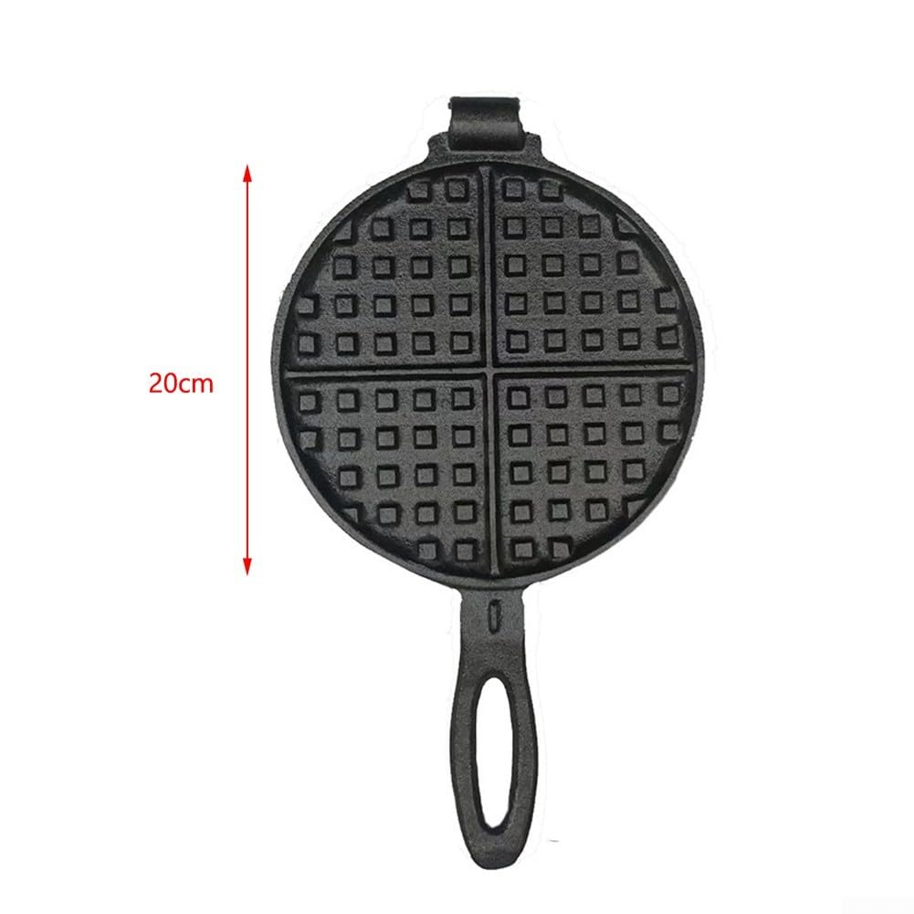 Teglia per waffle per fornello a gas e campeggio, nero (20 cm)