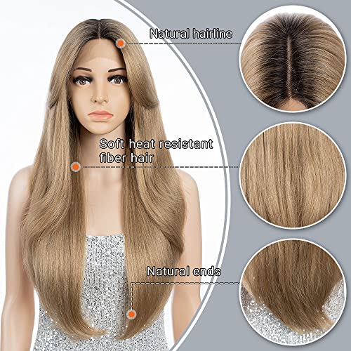 FASHION IDOL Parrucca da donna in pizzo sintetico