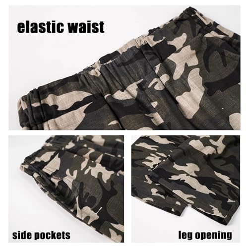 Image of LOLANTA Boy Summer Outfit Casual Clothes 2Pcs Cotton T-shirt Shorts Set | Kids Short Sleeve T-Shirt, Boy Camouflage Knee-length Shorts, Breathable Fashion Outfits, School Daily Matching Clothing Sets