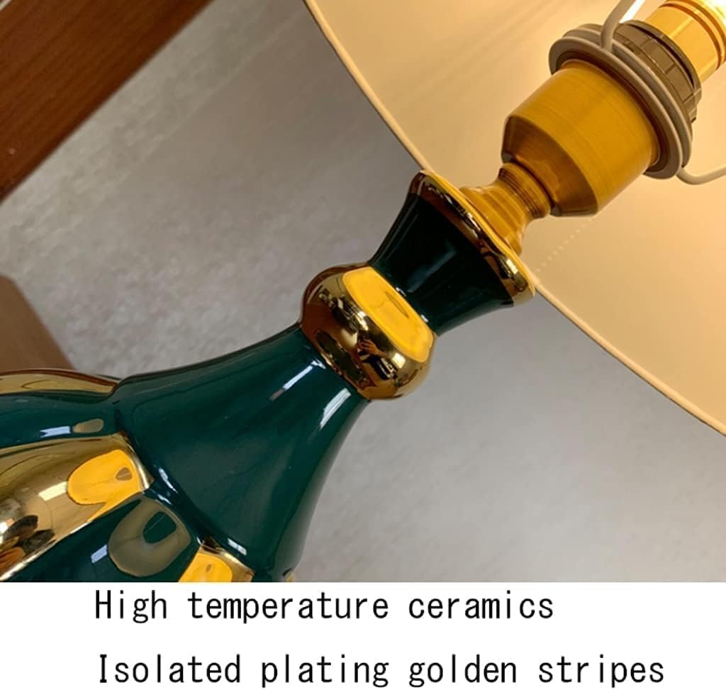 Lampa stołowa Lampa nocna Lampa ceramiczna Abażur z tkaniny Biurko E27 Szafka nocna Ochrona oczu (Kolor: niebieski Rozmiar ściemniacza S