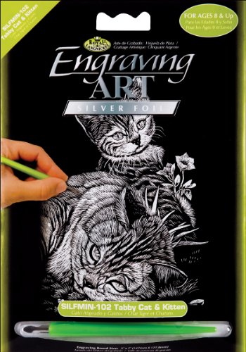 Royal & Langnickel Mini Engraving Art Kits Tabby Cat & Kitten Silver