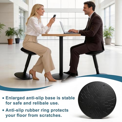 Image of Standing Stool, Adjustable Ergonomic Office Chair Standing Desk Chair Swivel 360 Degree Swivel Computer Active Stools with Memory Foam Seat Cushion Anti-Slip Bottom Pad