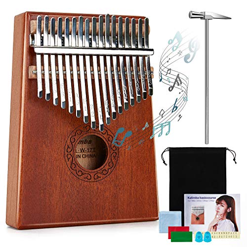 Kalimba 17 Clés Piano à pouce Professionnel Instrument de Musique avec Accessoires Doigt En Bois De Haute Qualité avec Tuning Hammer pour Cadeau musical