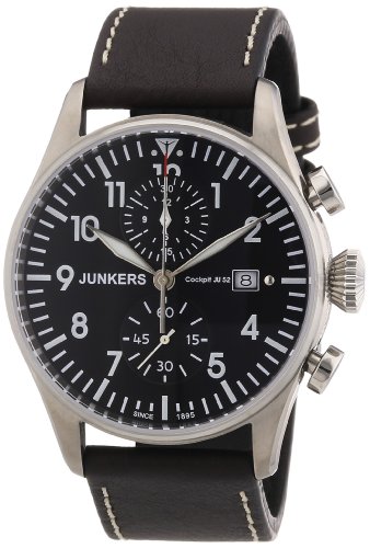 Preisvergleich Produktbild Junkers Herren-Armbanduhr XL Chronograph Quarz Leder 6178-2