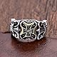 KONFEN Ring Verstellbar Silber Herren, Fidget Ring Kreuze Ringe Offen Verstellbare Men, Zeigefinger Ringe Fußringe Zweifingerring Vintage Retro Modeschmuck für Männer Herr Man Frauen Unisex
