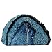 JIC Gem Blue Agate Bookends Geode Book Ends for Shelves Decorative Crystal Bookends Heavy Duty Bookend Bookshelf Decor with Rubber Bumpers(1 Pair, 3-4 LBS)