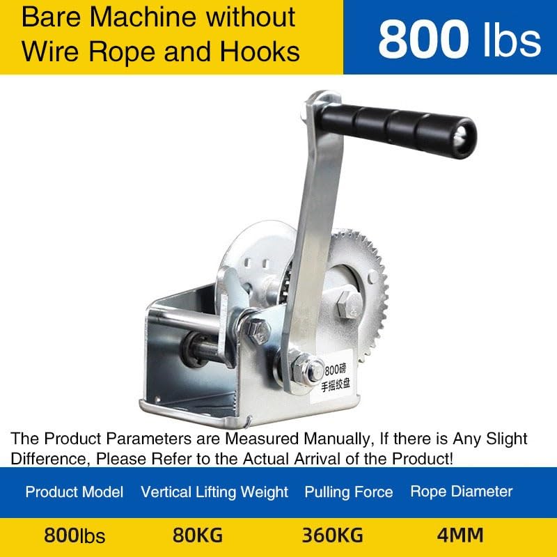 Winch manual pequeña grúa 800 lbs miniatura 2