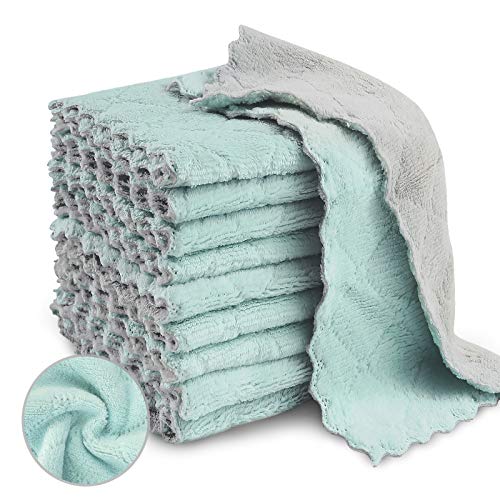 Comparison: Best Cleaning Cloths For Kitchen 6 20 Pack Kitchen Dish Cloths, Super Absorbent Microfiber Cleaning Cloth for Cleaning Dishes, Kitchen, Bathroom, Car (Grey & Green)