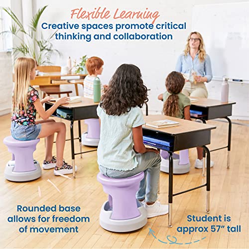 Image of ECR4Kids Active Storage Wobble Stool, 15in Seat Height, Childrens Furniture, Light Purple /Light Grey