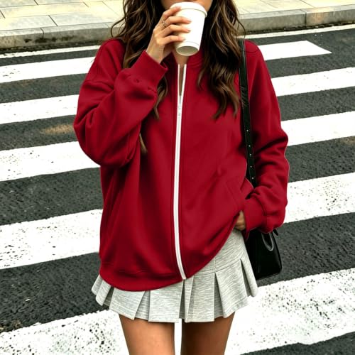 Fleece Full Zip Jacket Women Casual Work Office Sweatshirts No Hood - image 3
