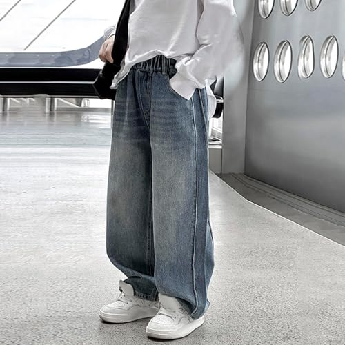 Boys Baggy Jeans Wide Leg Vintage Y2k Streetwear Denim Pants Kids Loose Fit Full Length Casual Trendy Hip Hop Pants4