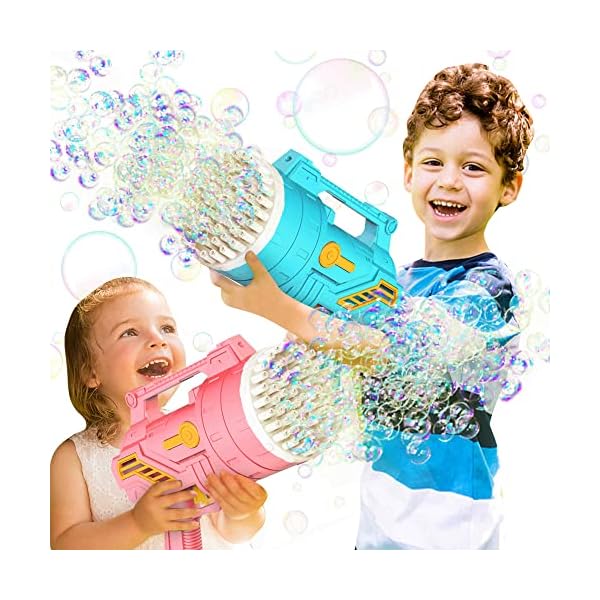 SmartYeen-2-Pack-Bubble-Machine-Gun69-Holes-Bubble-Gun-with-Light8-Bottles-Bubble-Solution-Bubble-Blower-Maker-for-Kids-Summer-Outdoor-Toy-Wedding-Party-Birthday-Gifts