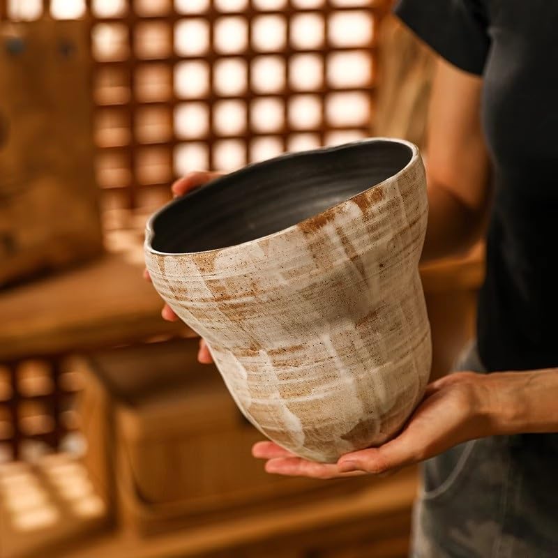 Doniczki Ceramiczna doniczka, klasyczny dom, salon, zielone rośliny, doniczkowe, retro przybory do kwiatów Miski na kwiaty