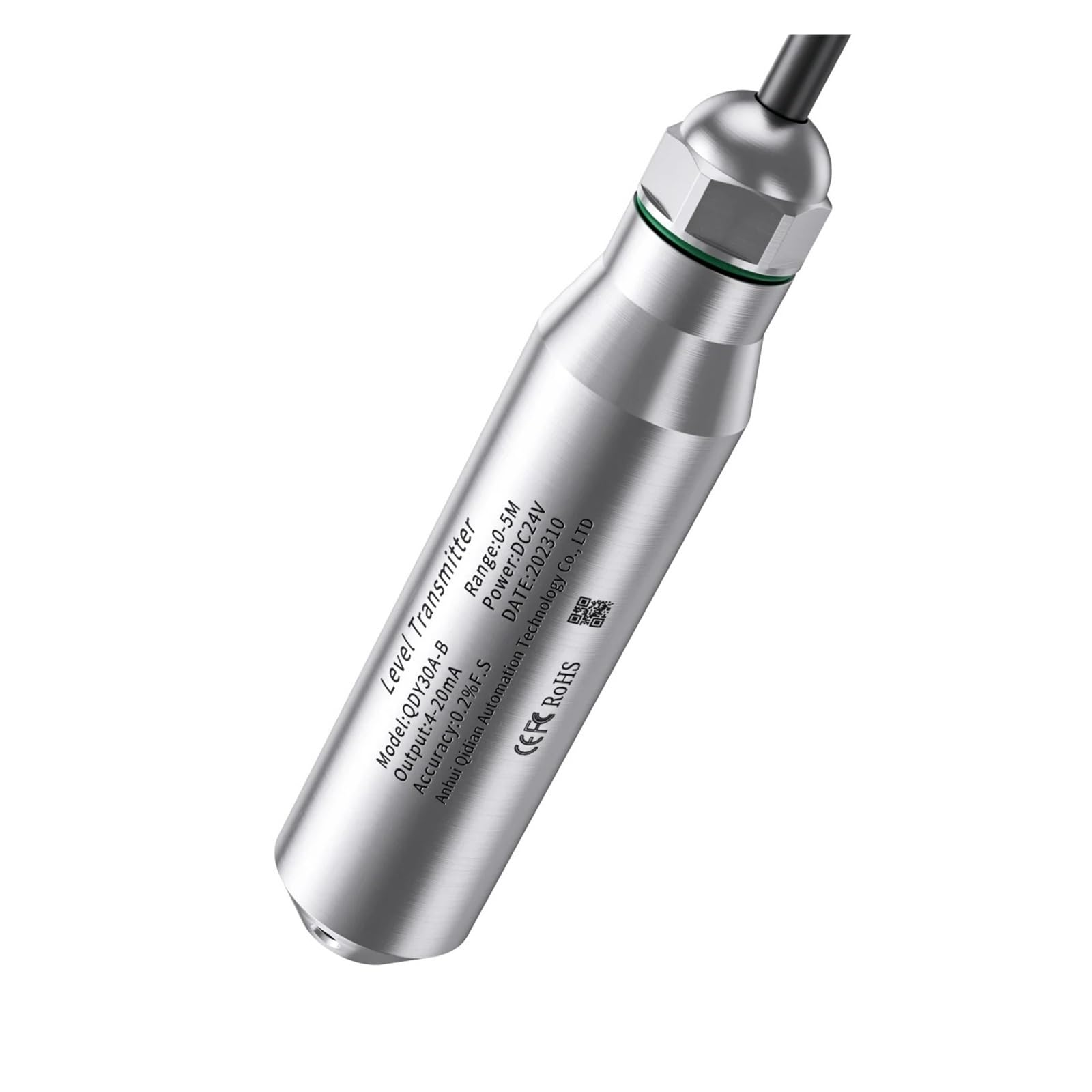 Trasmettitore del sensore di livello liquido 0-3m 5m 10m 4-20mA 0-10V 0-5V Sonda Trasduttore idrostatico for serbatoio dell'acqua Anti-piegamento(5m Range 10m Cable,4-20mA)
