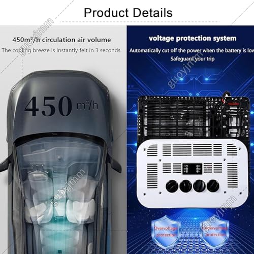 12V/24V Truck Air Conditioner, Rooftop A/C Units for Vans, High-Efficiency Fast Cooling for Sleeper Trucks, Trailers, Motorhomes, Graders, and Loaders - Red-24V