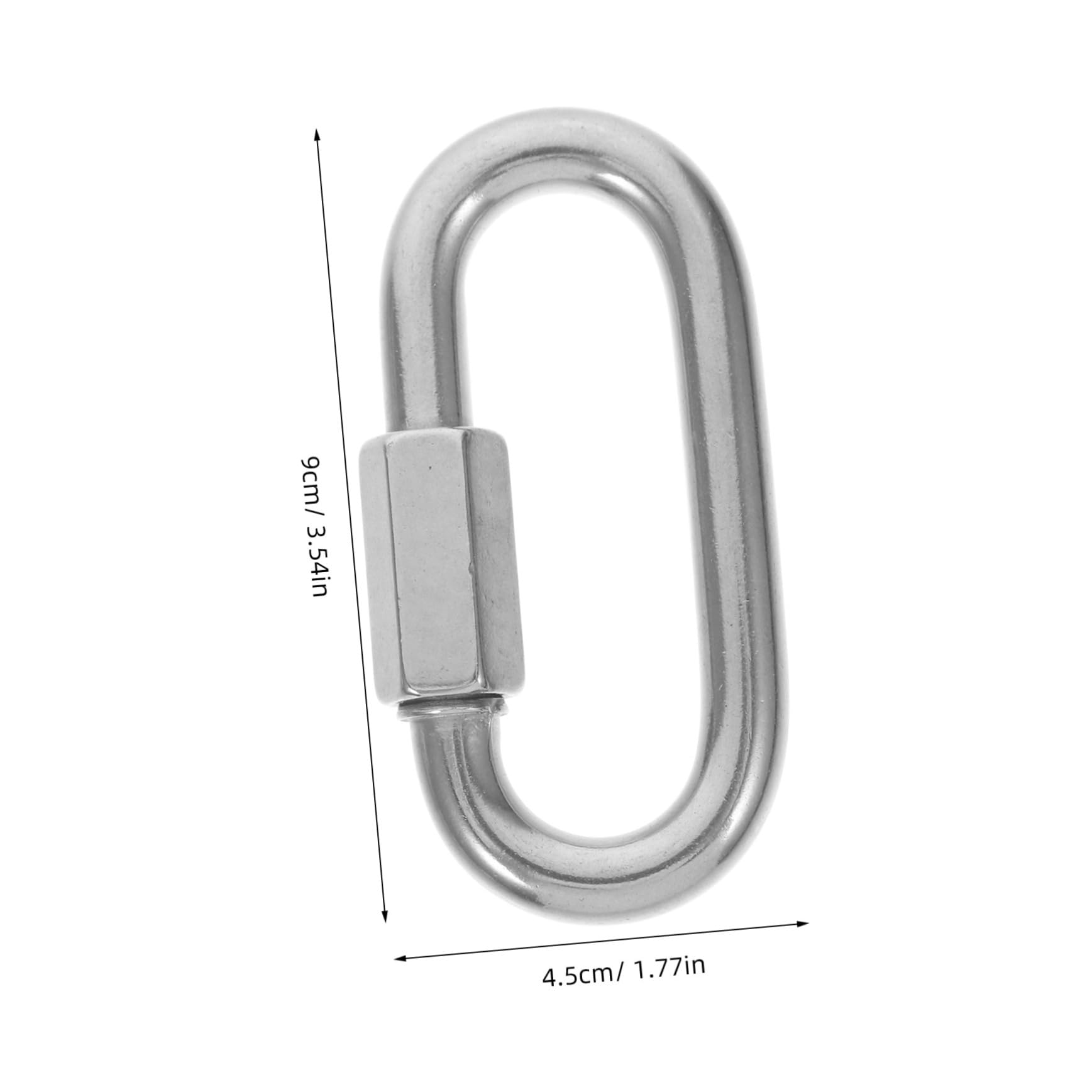 Sosoport 10 Piezas Hebilla de Eslabón de Cadena de Seguridad Anillo D de Acero Inoxidable Eslabón Conector de Cadena Ovalado Mosquetón de Conexión Uso Exteriores y Camping