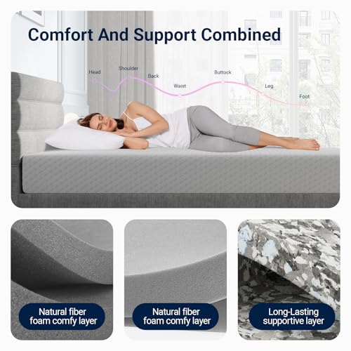 Image of Avenco Twin Mattress 6 Inch, Medium Firm Memory Foam Mattress in a Box | Pressure Relief, Refresh Sleep, Breathable Fabric, Skin Friendly, Compressed in a Box, CertiPUR-US, Foam Colchones