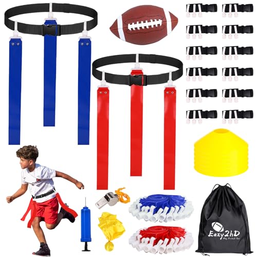 Flag Football Set, 14 Player Adjustable Pop Flag Football Belts