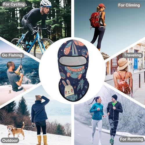 Balaclava para hombre y mujer, máscara para esquí en azul y durazno, cubreboca completo para ciclismo y motociclismo miniatura 6