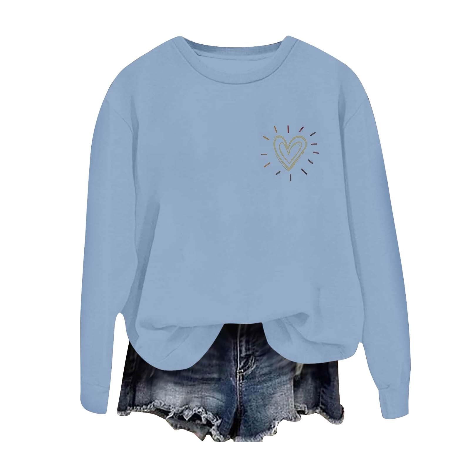 Sudadera Sin Capucha para Mujer,Sudadera de Cuello Redondo para Mujer, Manga Larga, Informal, Holgada, básica, Cuello Redondo, cómoda, Suave, para Primavera, otoño e Invierno