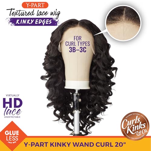 Sensationnel KEYPKWAD20-F1B/30 Kinky Edge Y-Part Lace Wigs - Ypart Kinky Wand Curl 20-Inch Glueless Synthetic Wig thumb #1