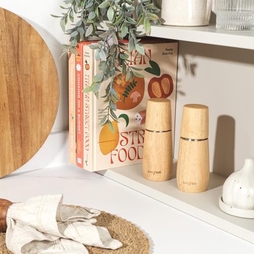 Salter Edith Pepper Mill – Grinder per spezie in legno, legno certificato FSC®, mulino per stagionatura manuale, meccanismo di macinazione in acciaio al carbonio, ghiaia regolabile dalla finitura - immagine 6
