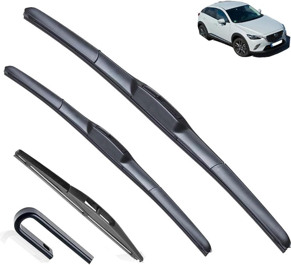 MadongJ Windshield Windscreen Wiper Blades for Mazda CX-3 CX3 2014-2023, Replacement Blades All-Weather Performance Streak-Free Windshield Wipers