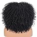 GKtineke Curly Afro Wigs for Black Women - Curly Afro Wig With Bangs Black Wig Short Afro Kinky Curly Wig 14 Inch Synthetic Hair Replacement Wigs (14 Inch, black)