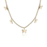 Kercisbeauty Silver Gold Butterfly Necklace for Women Ladies Dainty Jewelry Butterfly Choker