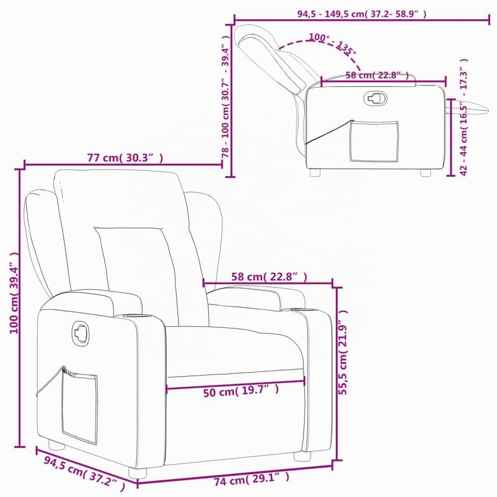 IKAYAA Sillón Reclinable Tela, Sillón De Relax, Sillon Relax, Sillon Relax con Bolsillos Laterales, Sofá Individual, Butaca Orejera, para Salón Oficina Dormitorio Verde Oscuro