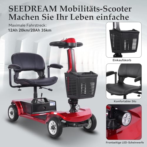 30 Miles Long Range 4 Wheel Electric Mobility Scooter