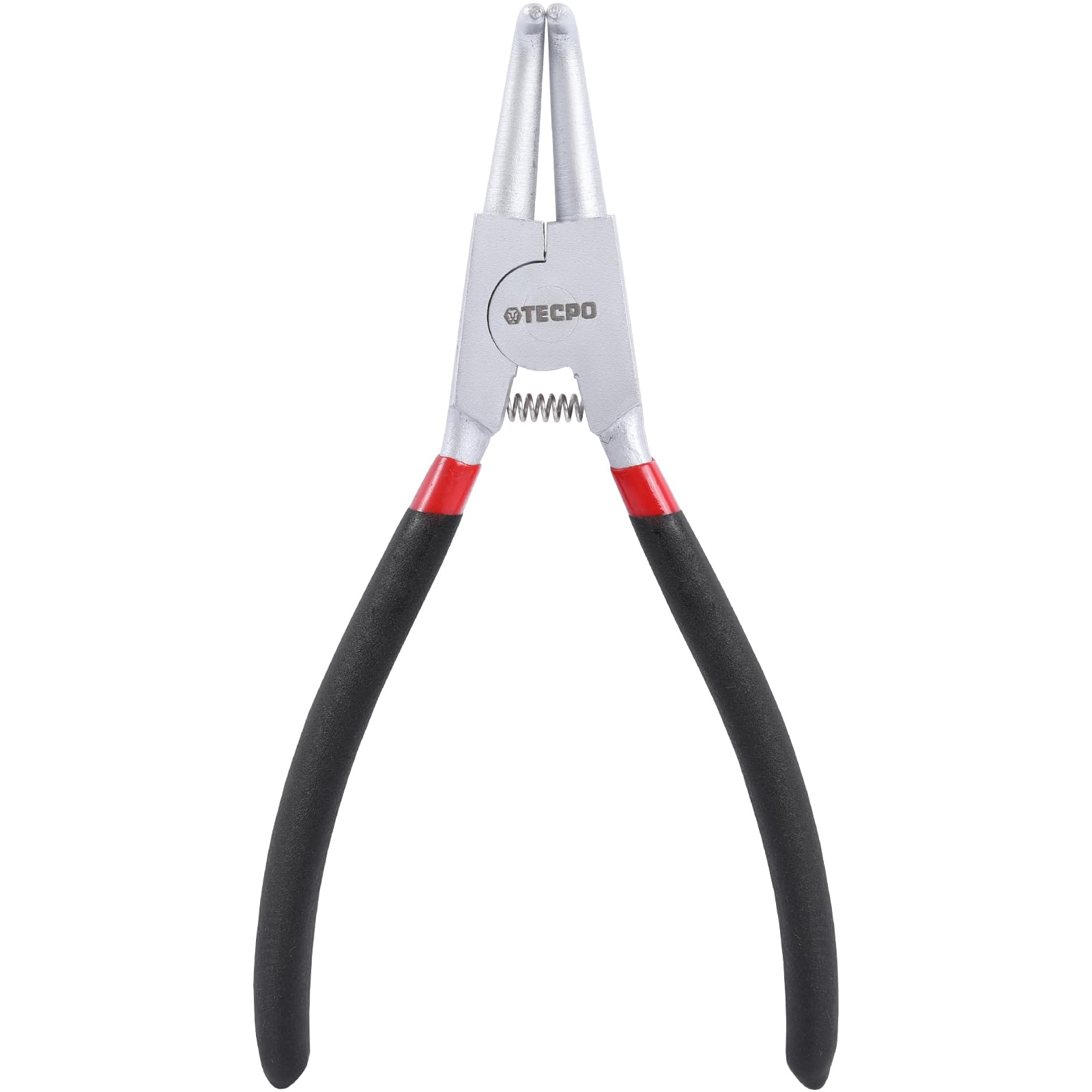 TECPO Sprengringzangen Set, 4-teilig 175mm Zange Gerade und Gebogen Seegeringzange Innen Außen für Sicherungsring aus Chrom Vanadium Stahl